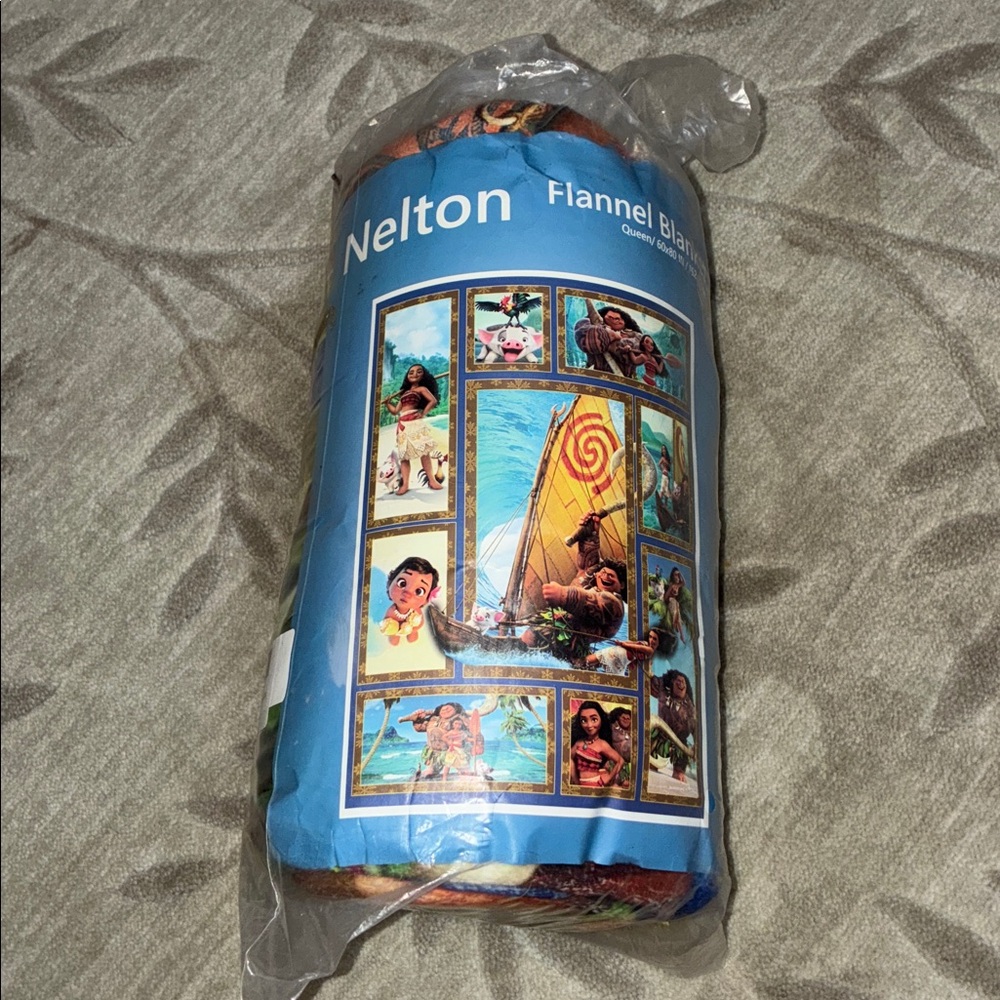 NEW Moana Maui Queen Throw Blanket 60X80 IN Nelton Flannel with Colorful Prints
